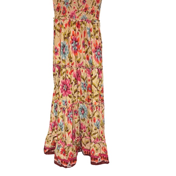 House of Harlow 1960 Zoey Smocked Floral Maxi‎ Dress Flutter Sleeve Boho Size S - Picture 15 of 16